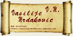 Vasilije Mrdaković vizit kartica